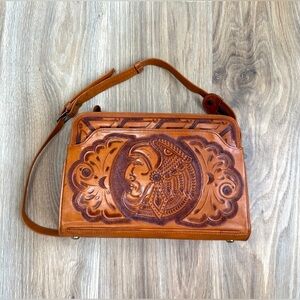 Tooled Leather Purse with Native American Chief Design
